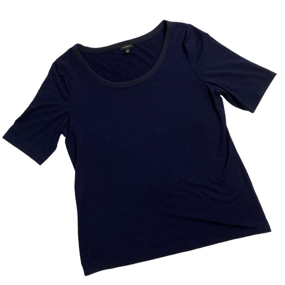 Talbots Navy Short Sleeve Crew Neck Shirt - Size Medium - Picture 1 of 3